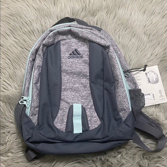 Adidas Heather Gray and Teal Backpack - Picture 2 of 7